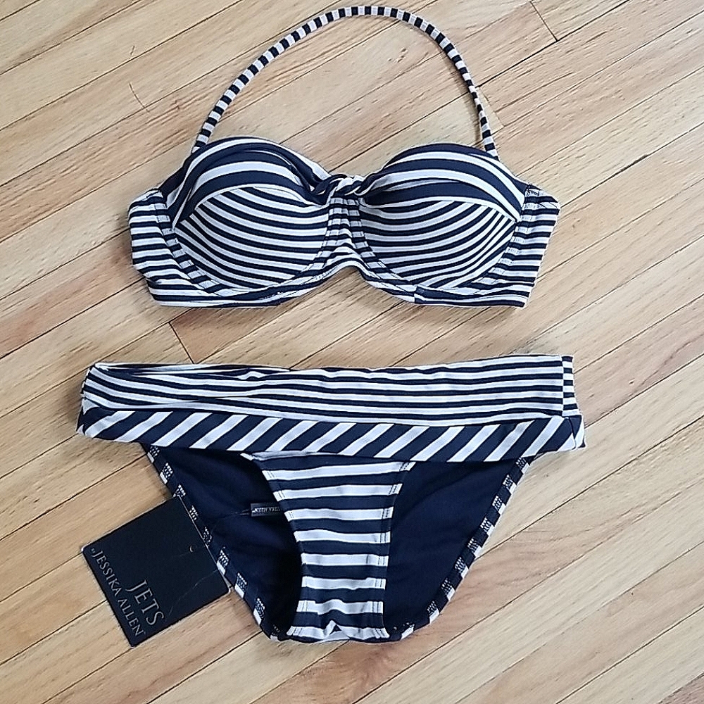 JETS stripe bikini